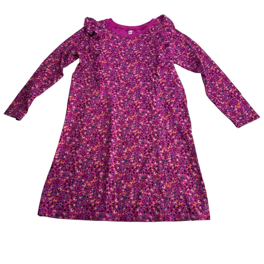 Tea Collection Himalayan Floral Ruffle Sleeve A-Line Dress Girl's Size 10